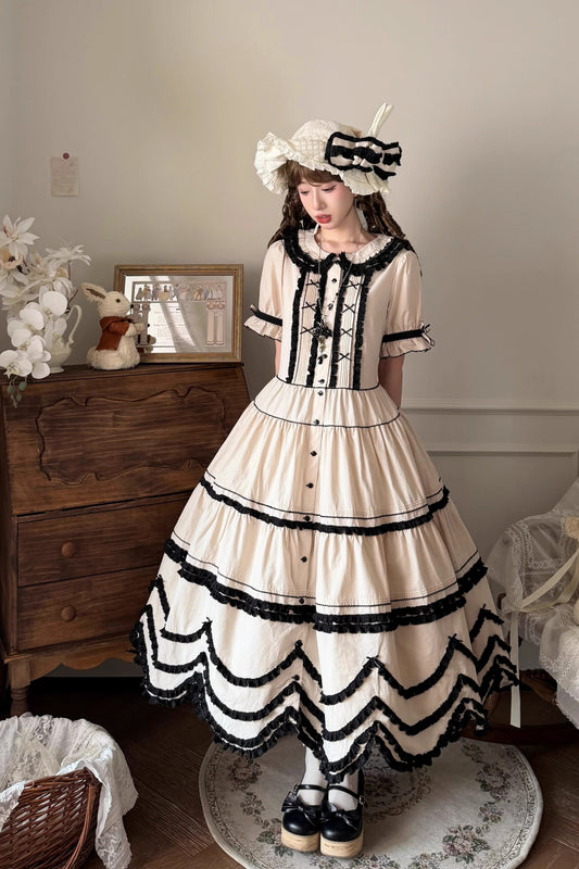 【受注予約~3/11】小花海 ワンピース (タイプ1)【暖屿洋装】