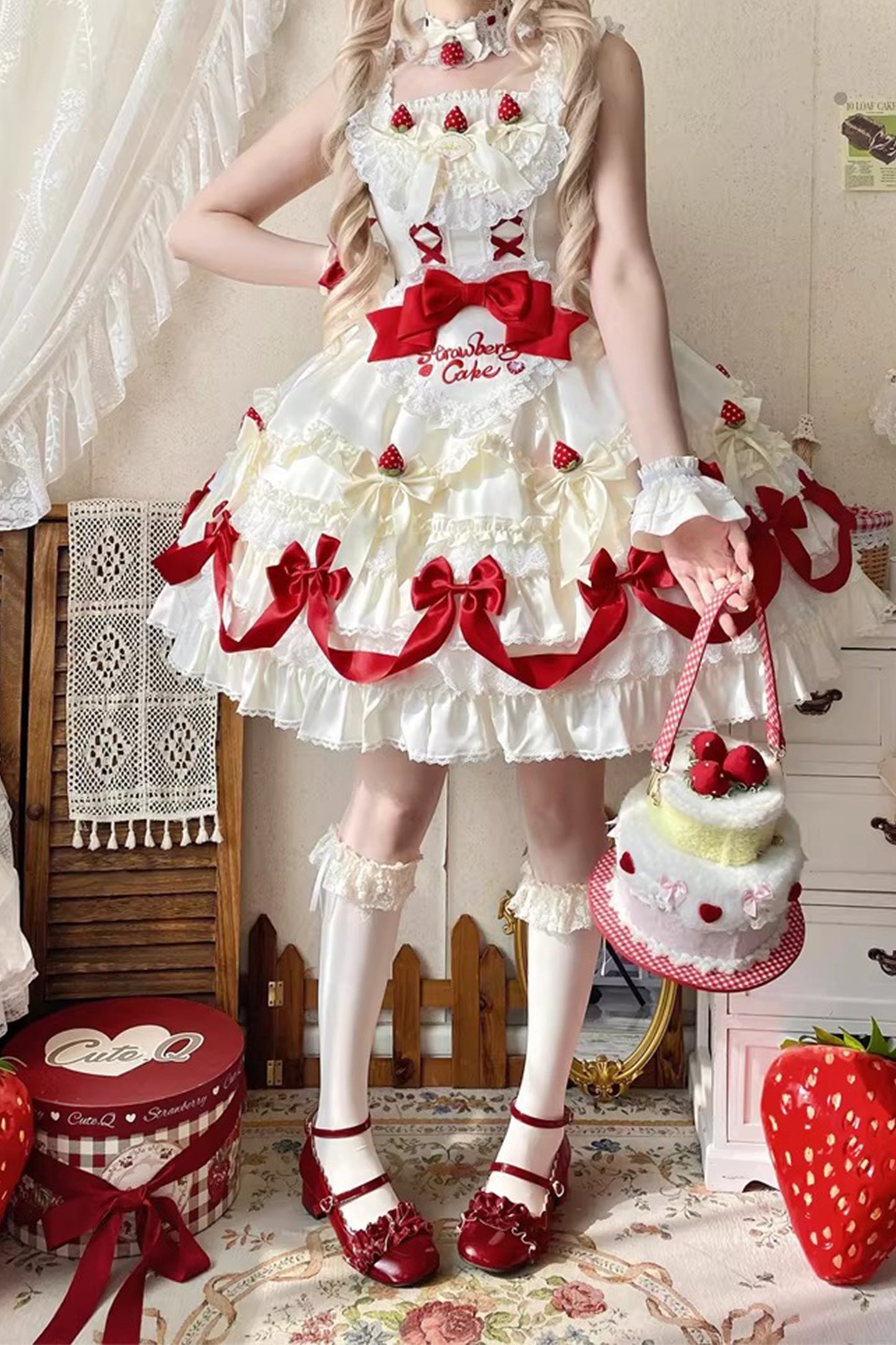 【受注予約~3/18】初雪苺 ワンピース・ジャンパースカート【Uncle's Workshop】