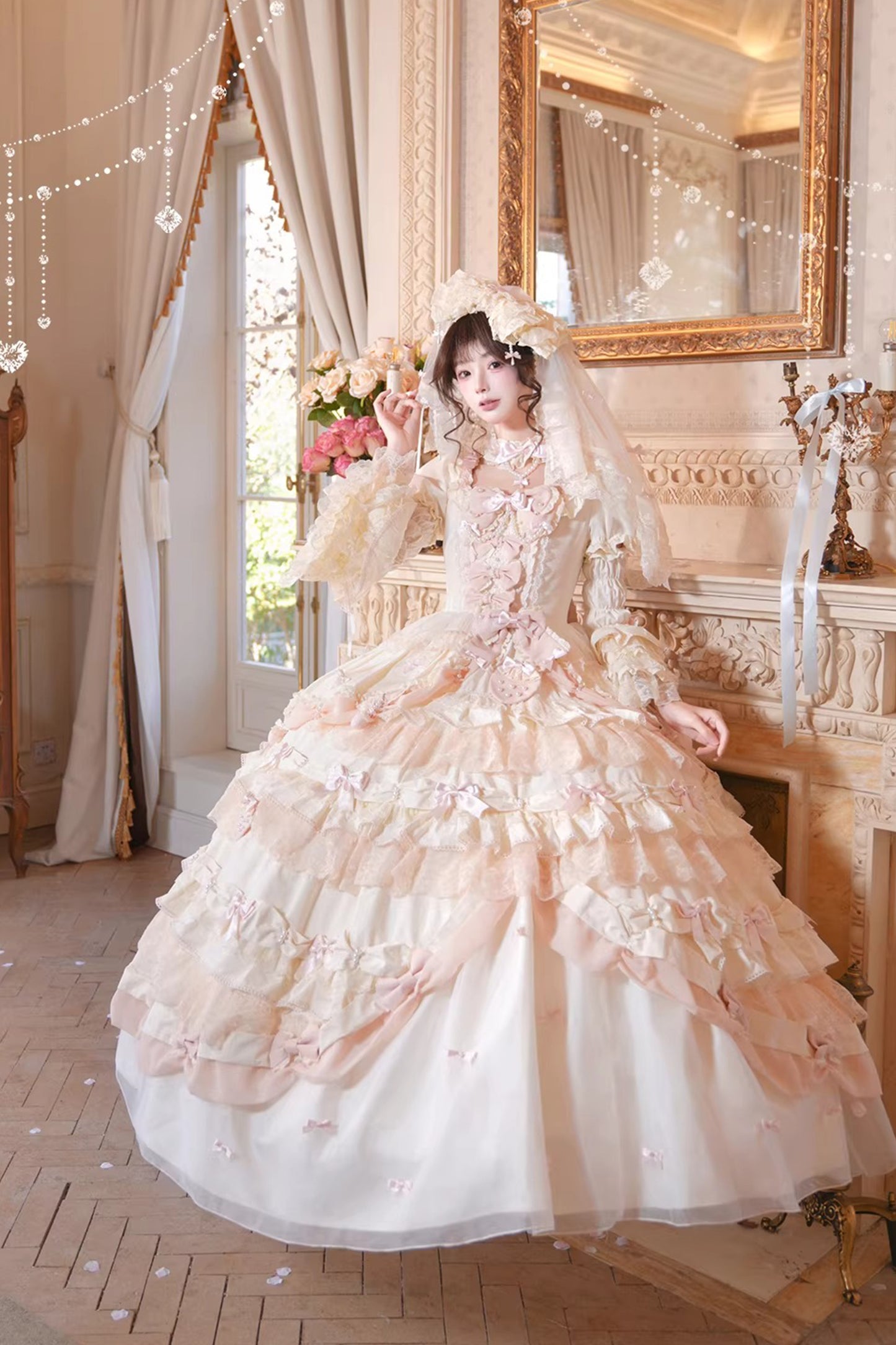 【受注予約~3/18】Strawberry Ribbon ワンピース・フルセット【Dream Lolita】