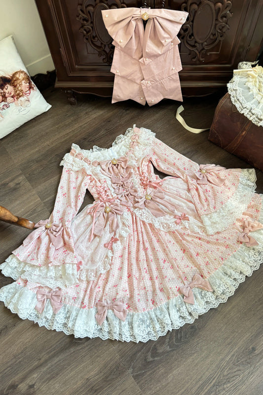 Berry Rain ワンピース・ボンネットセット【甜心草苺熊】