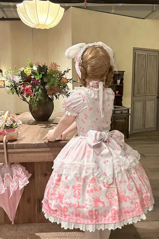 【受注予約~3/25】Cherry Parfait ワンピース・ジャンパースカート【芝士咩咩】