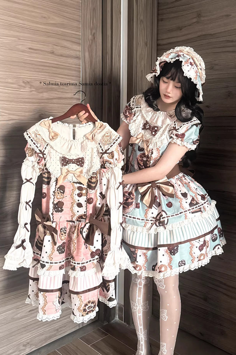 【受注予約~4/8】Cherry Doll ワンピース【babyblue】