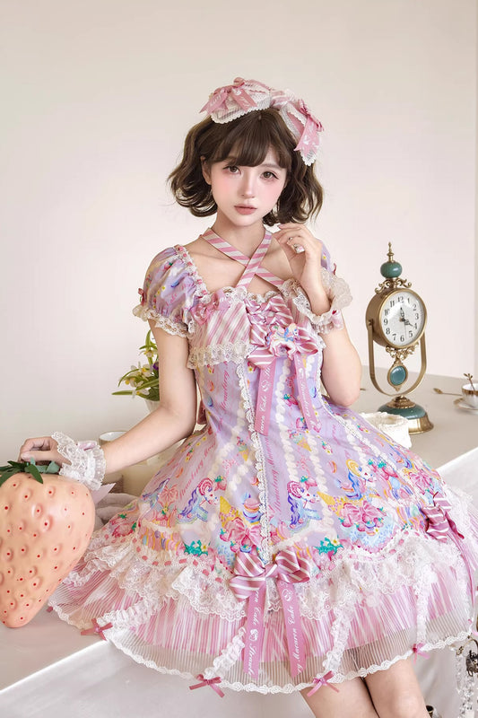 【受注予約~4/27】Pastel Macarons ワンピース(タイプ2)【双生小熊】