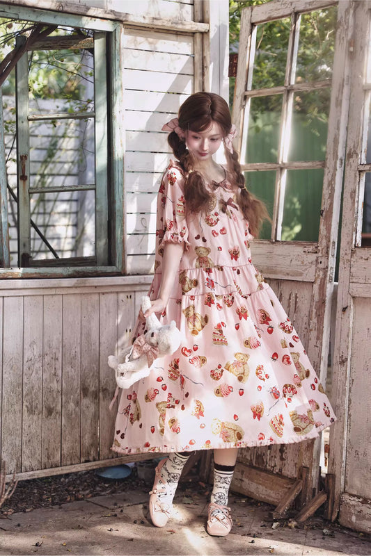 【受注予約~4/12】Chocolate Bear 2.0 ワンピース(半袖ver.)【Maple Sugar】