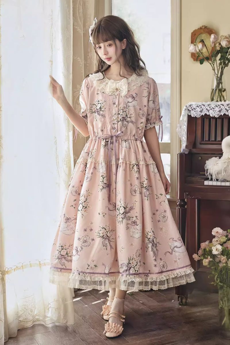 【受注予約~4/27】Camellia Swan ワンピース【Maple Sugar】