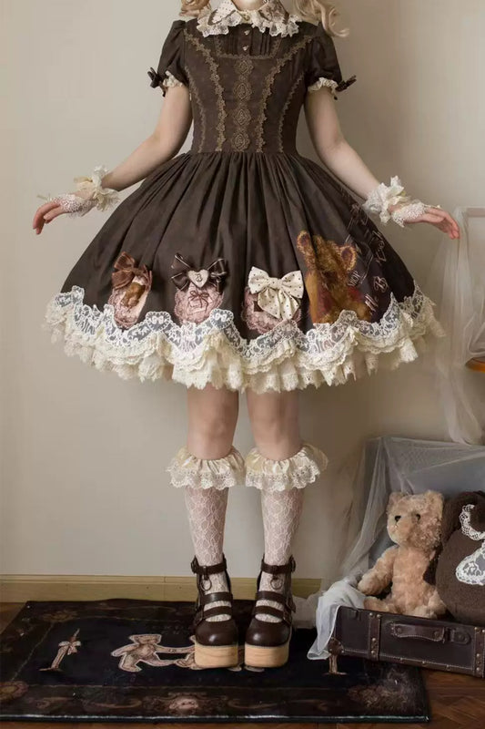 【受注予約~5/14】Antique Bear Shop ワンピース【黒眼窩診療室】