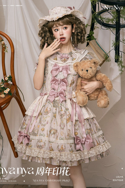 【受注予約~6/3】NyaNya Anniversary Print ワンピース【NyaNya】