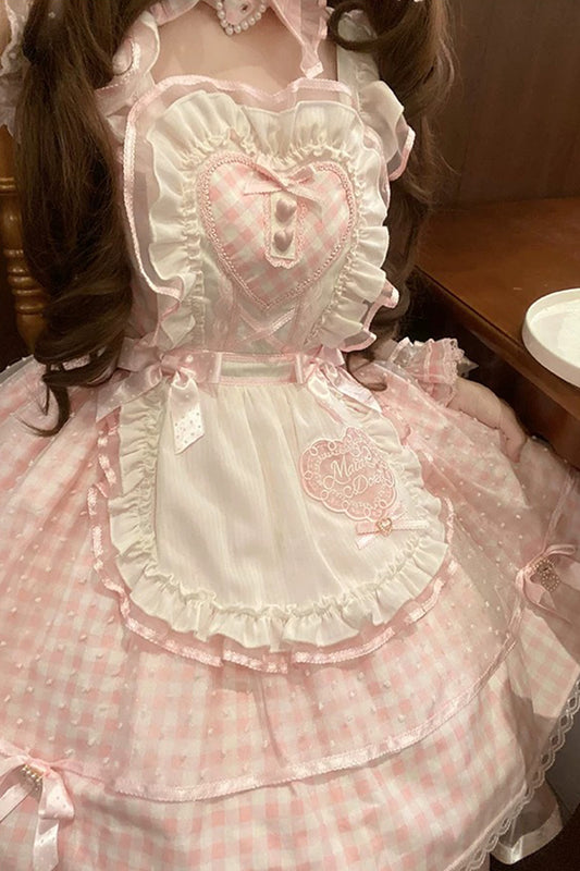 【受注予約~6/8】ギンガムメイド フルセット【Doki Cherry】