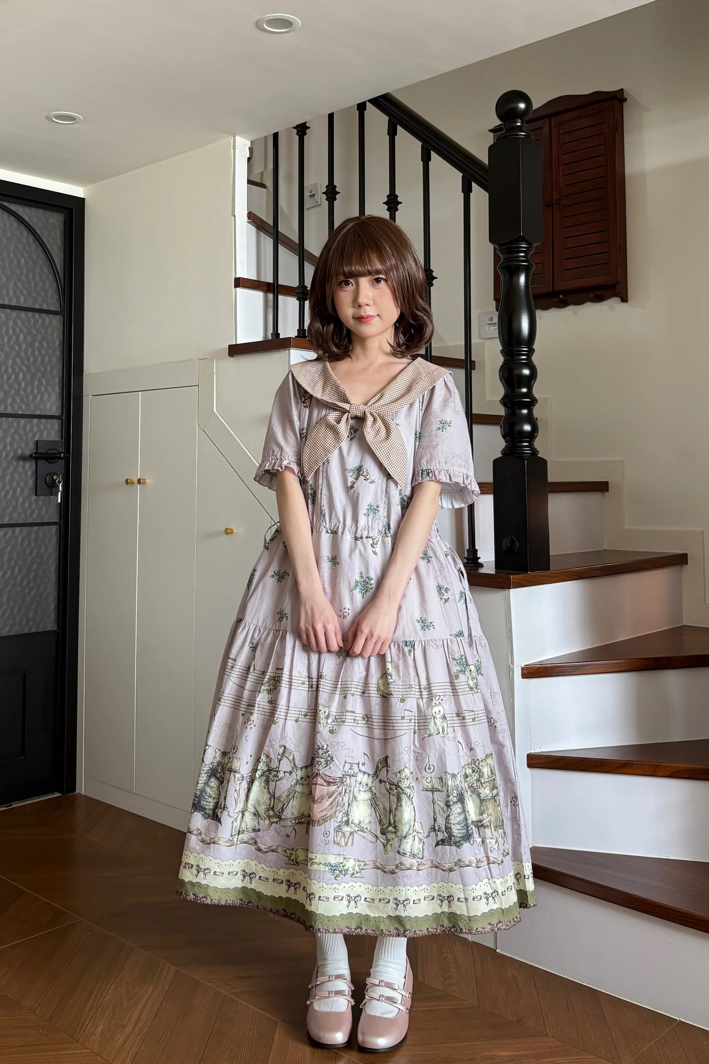 DoReMiCAT Sailor-Kleid und Schleifenset【Fēng yǔ mián】