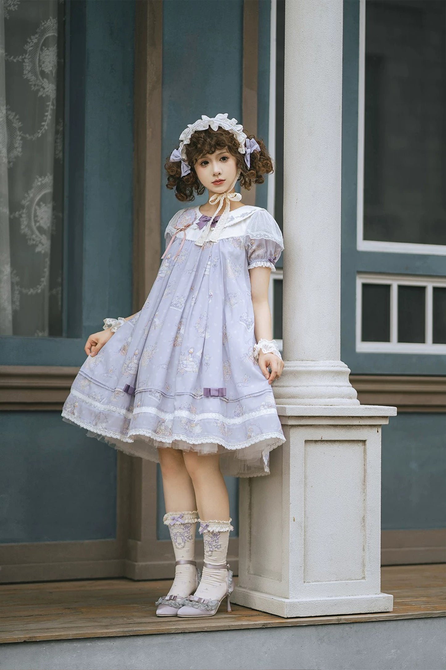 【受注予約~7/23】Little White Goose with Flowers ワンピース(タイプ2)【Miss Cube】