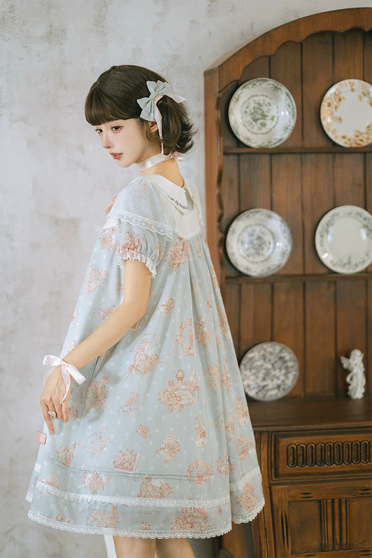 【受注予約~7/23】Little White Goose with Flowers ワンピース(タイプ2)【Miss Cube】