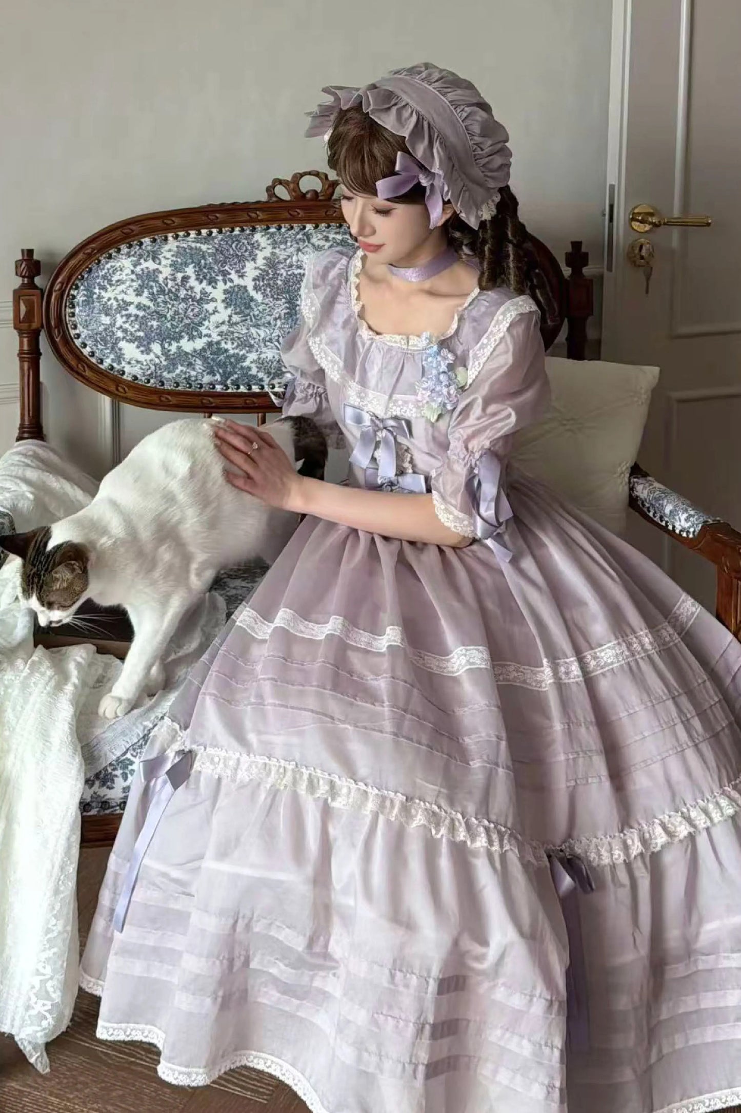 【受注予約~8/6】5th Anniversary Collection ワンピース・ケープセット【Birds Spice】