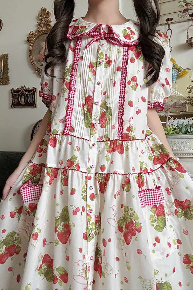 【受注予約~7/30】Summer Strawberry Bunny ワンピース【Beleganty】