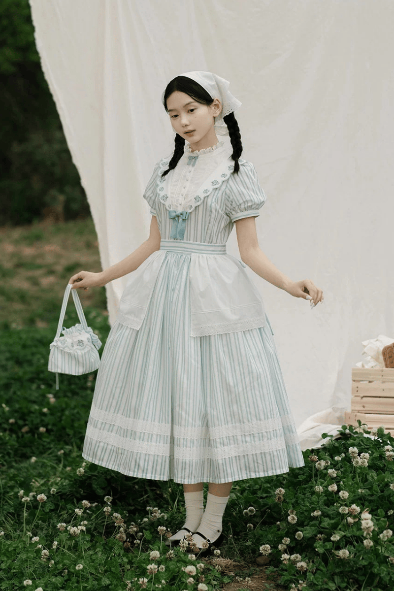 【受注予約~8/6】Striped Nemophila ワンピース・ジャンパースカート【Whital Alley】