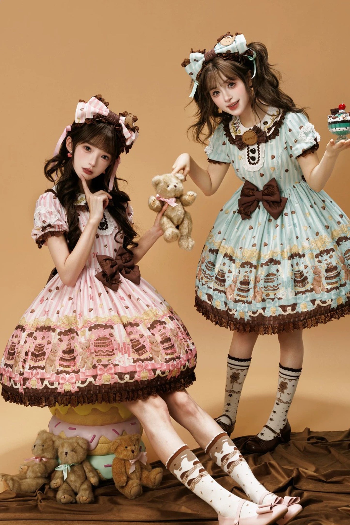Cake & Teddy Bear ワンピース・ジャンパースカート【MY Cat-Twinkling Starlight】