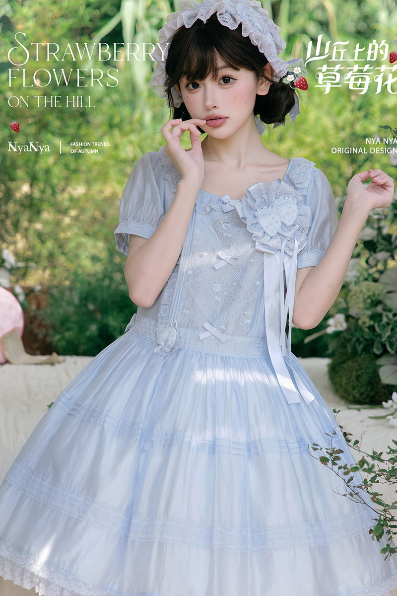 【受注予約~9/21】Strawberry Flowers on the Hill 6.0 ワンピース【NyaNya】