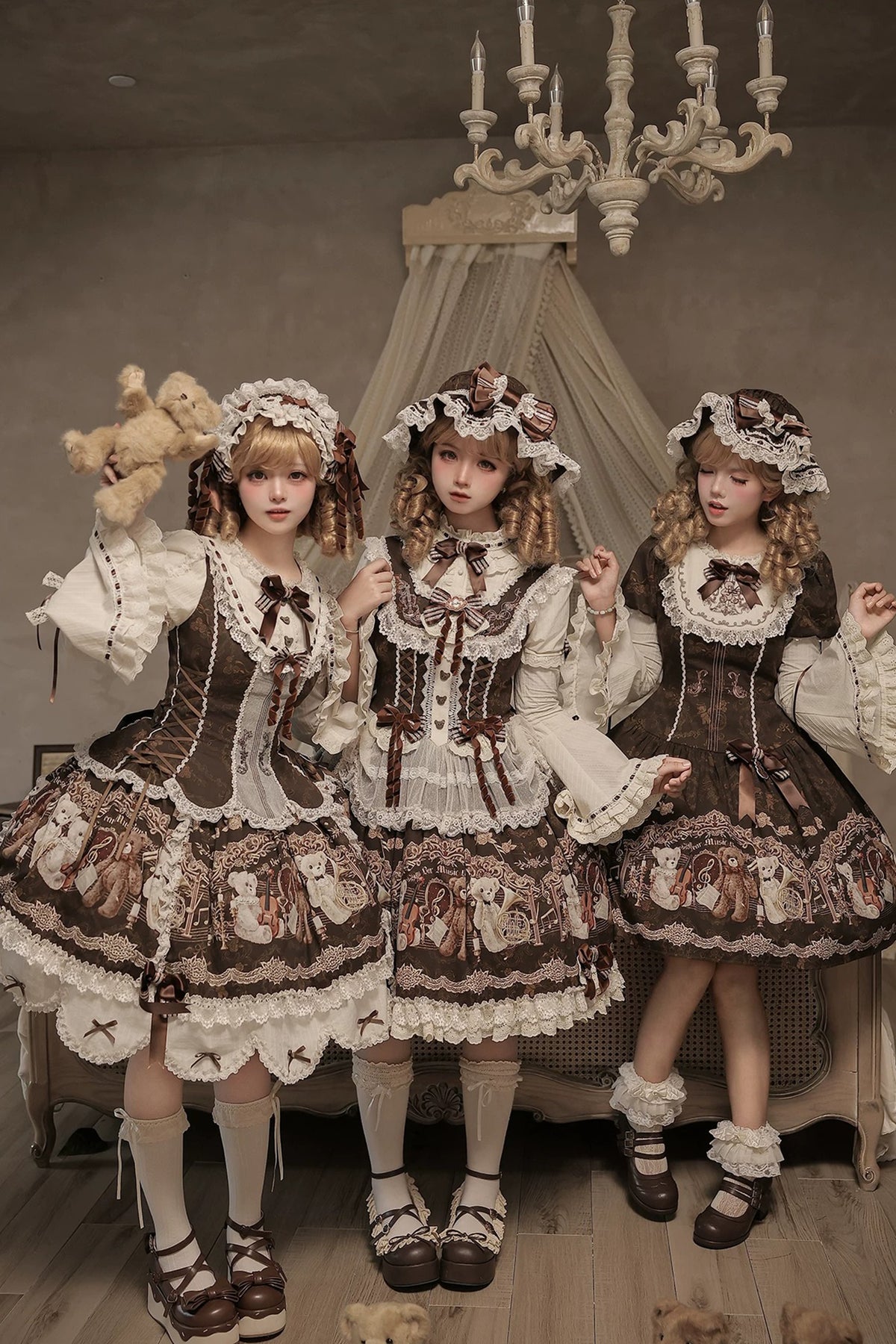 【受注予約~10/26】Teddy Bear Symphony ワンピース・ジャンパースカート・ブラウス【双生小熊】