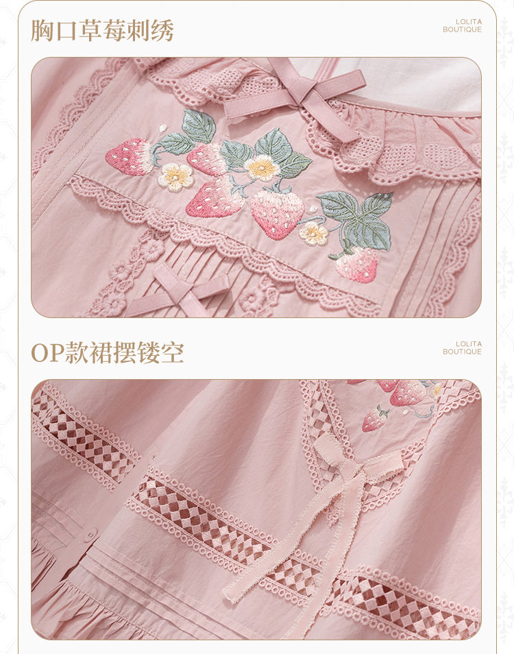 【受注予約~9/2】Strawberry Flowers on the Hill 5.0 ワンピース【NyaNya】