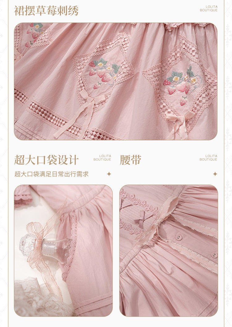 【受注予約~9/2】Strawberry Flowers on the Hill 5.0 ワンピース【NyaNya】