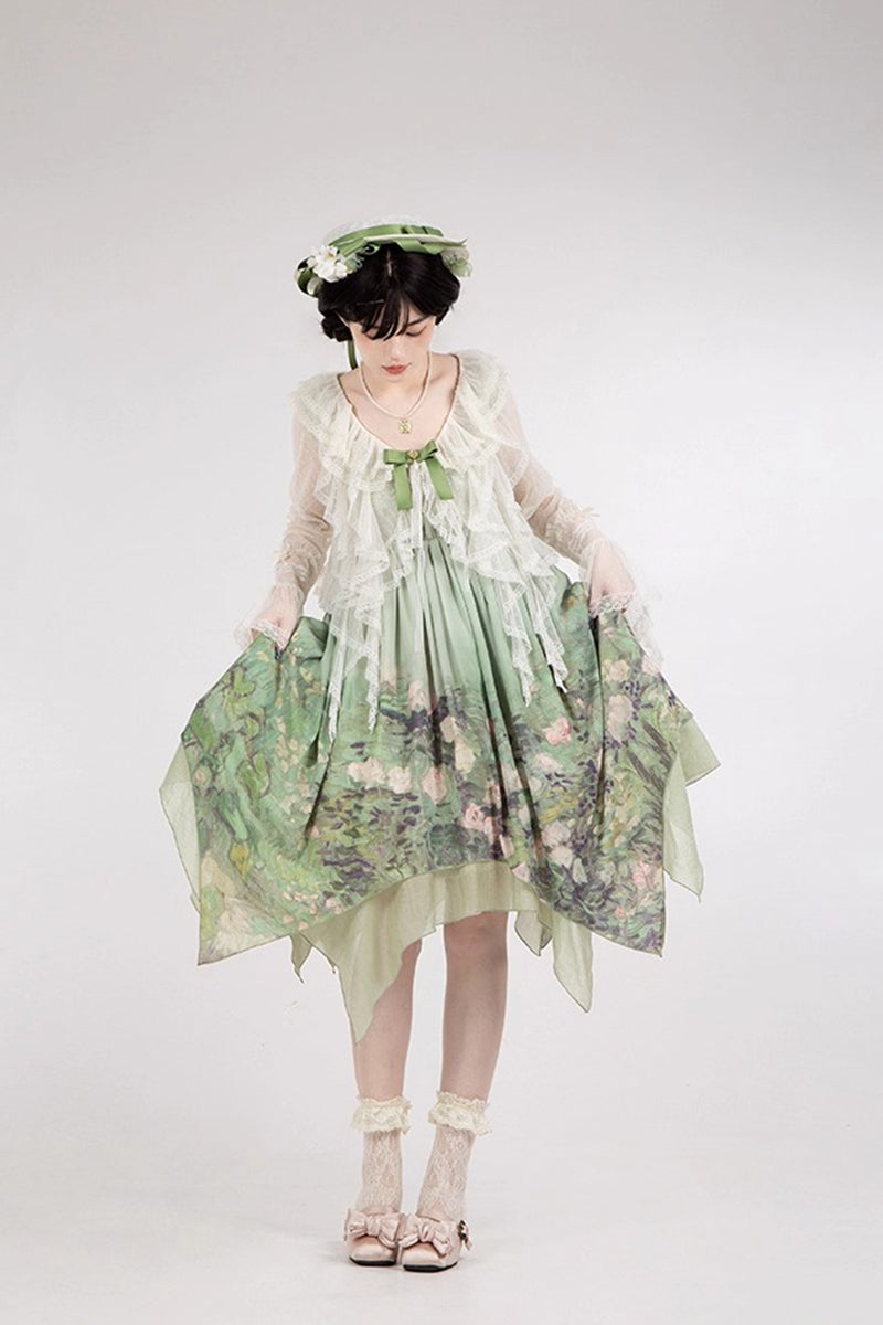 Clear Wind ドットチュール姫袖カーディガン【With Pujji】