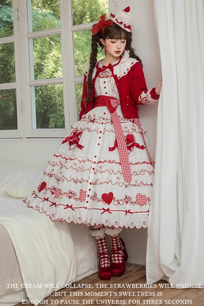 【受注予約~11/18】Strawberry Cake Illustration カーディガン・ニットトップス【花与珍珠匣】