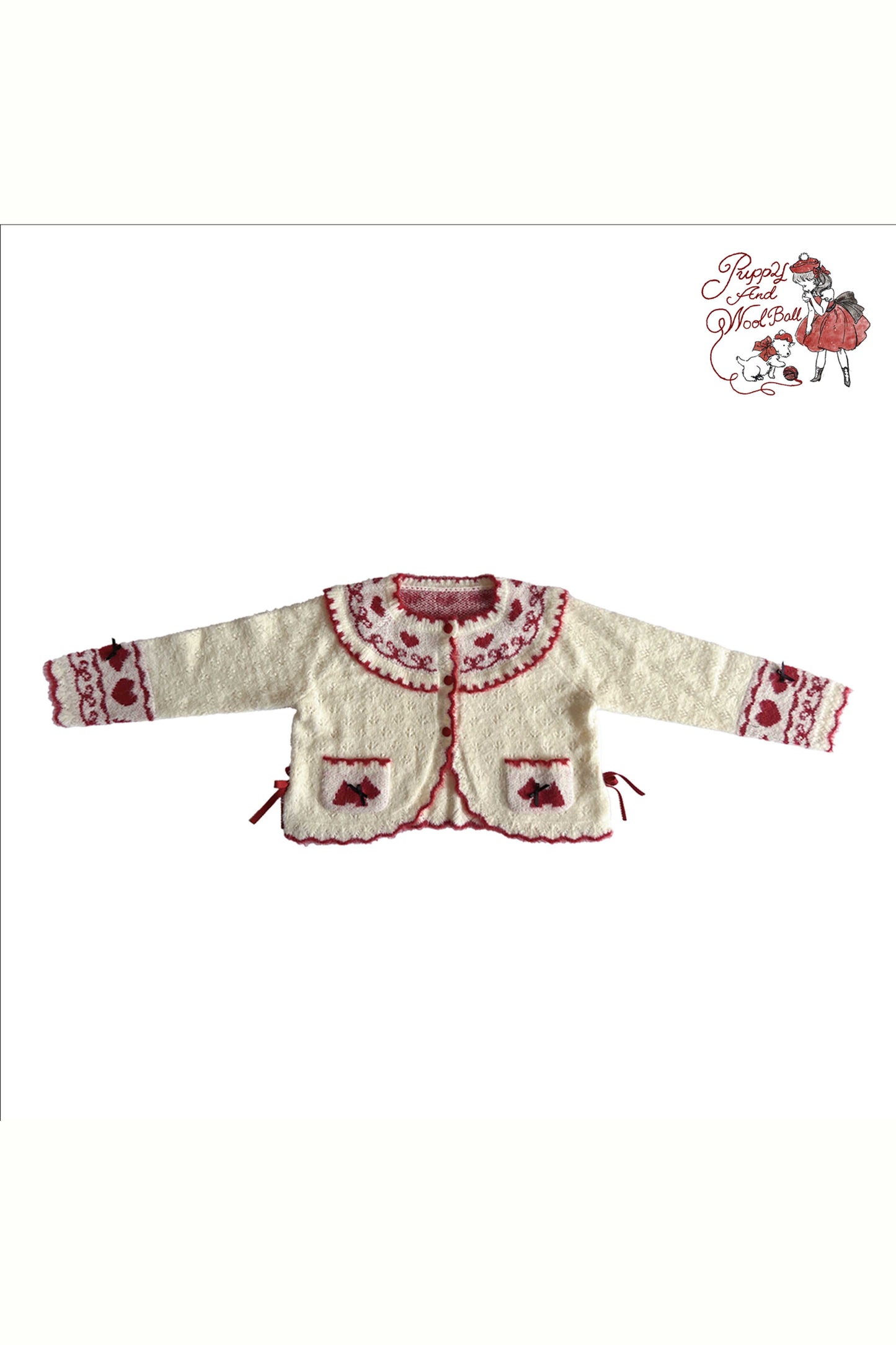 【受注予約~10/30】Puppy and WoolBall カーディガン【iris de nuit】