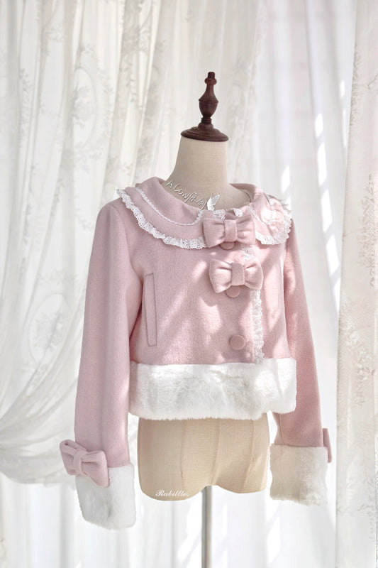 【受注予約~11/27】ショート丈ファーふちどりコート【A Cow】