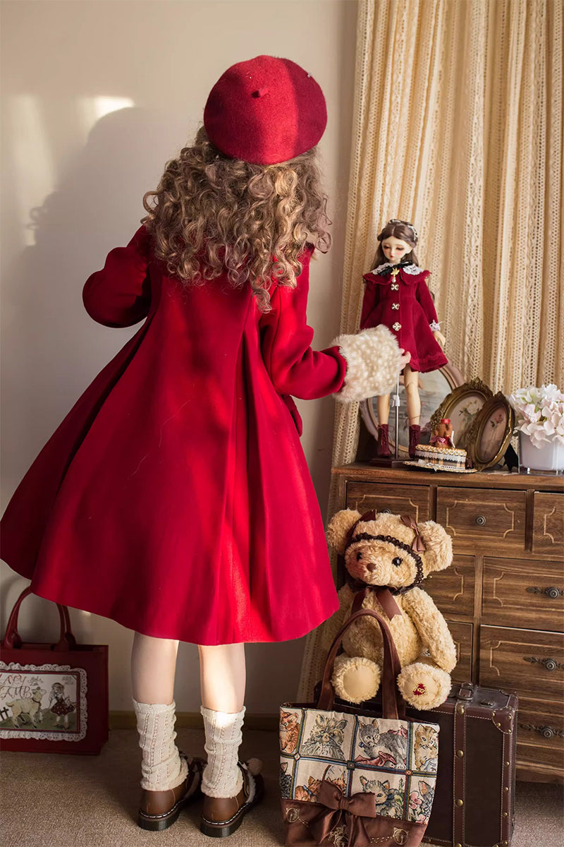 Aラインファーつきコート【Unideer】