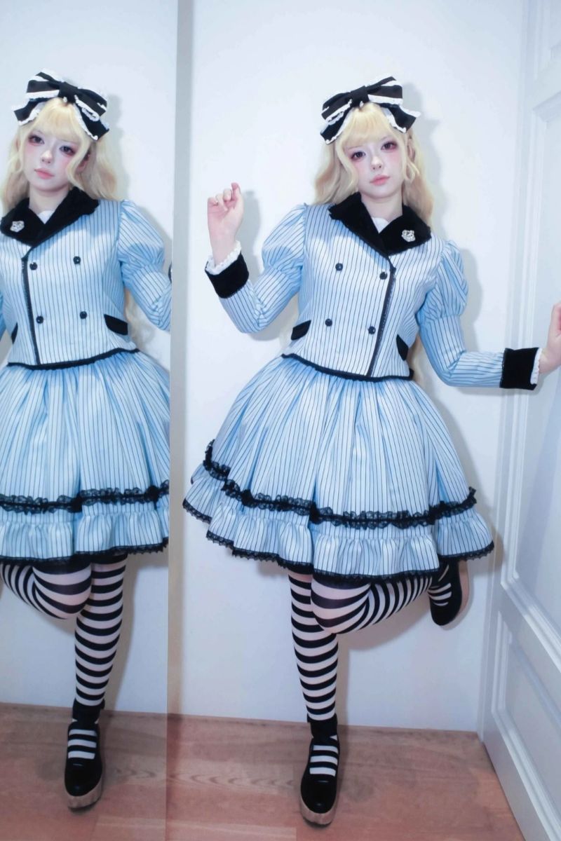 Pinstripe Alice Jacket/Skirt【Rose Noire】