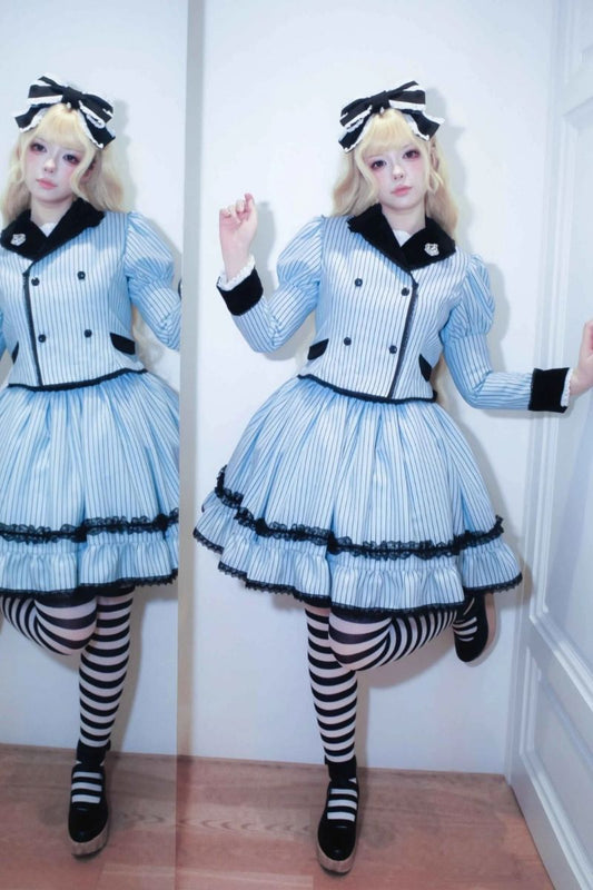 Pinstripe Alice Jacket/Skirt【Rose Noire】