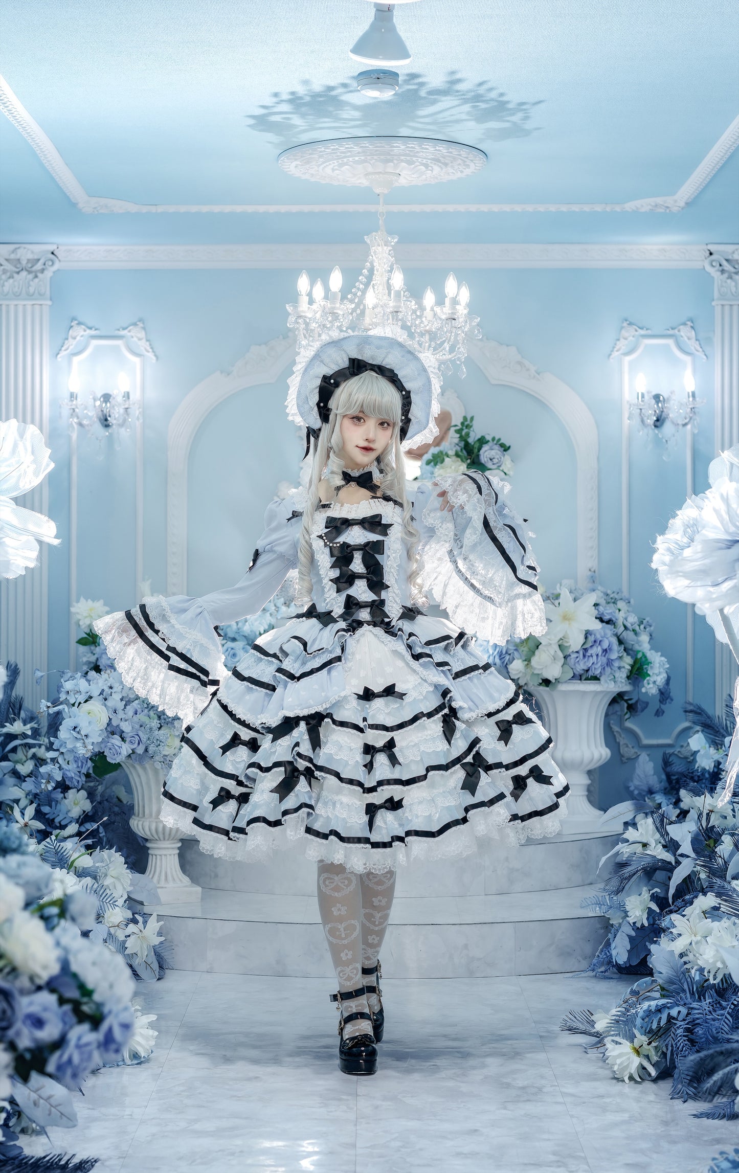 【受注予約~5/10】Velvet Cake ワンピース・フルセット(サックス×ブラック SP ver.)【Angels Heart】