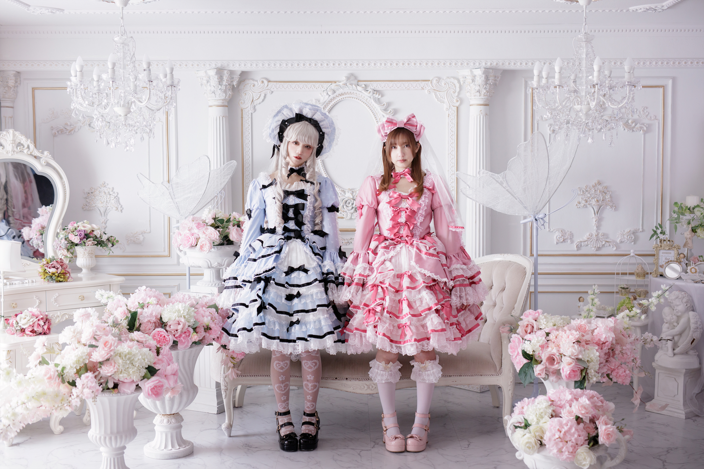 【受注予約~5/10】Velvet Cake ワンピース・フルセット(サックス×ブラック SP ver.)【Angels Heart】