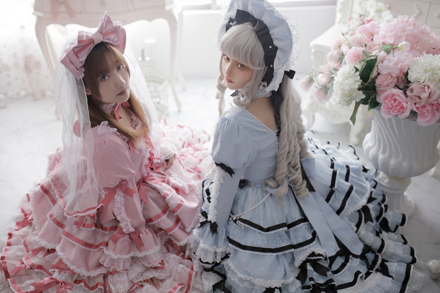 【受注予約~5/10】Velvet Cake ワンピース・フルセット(サックス×ブラック SP ver.)【Angels Heart】