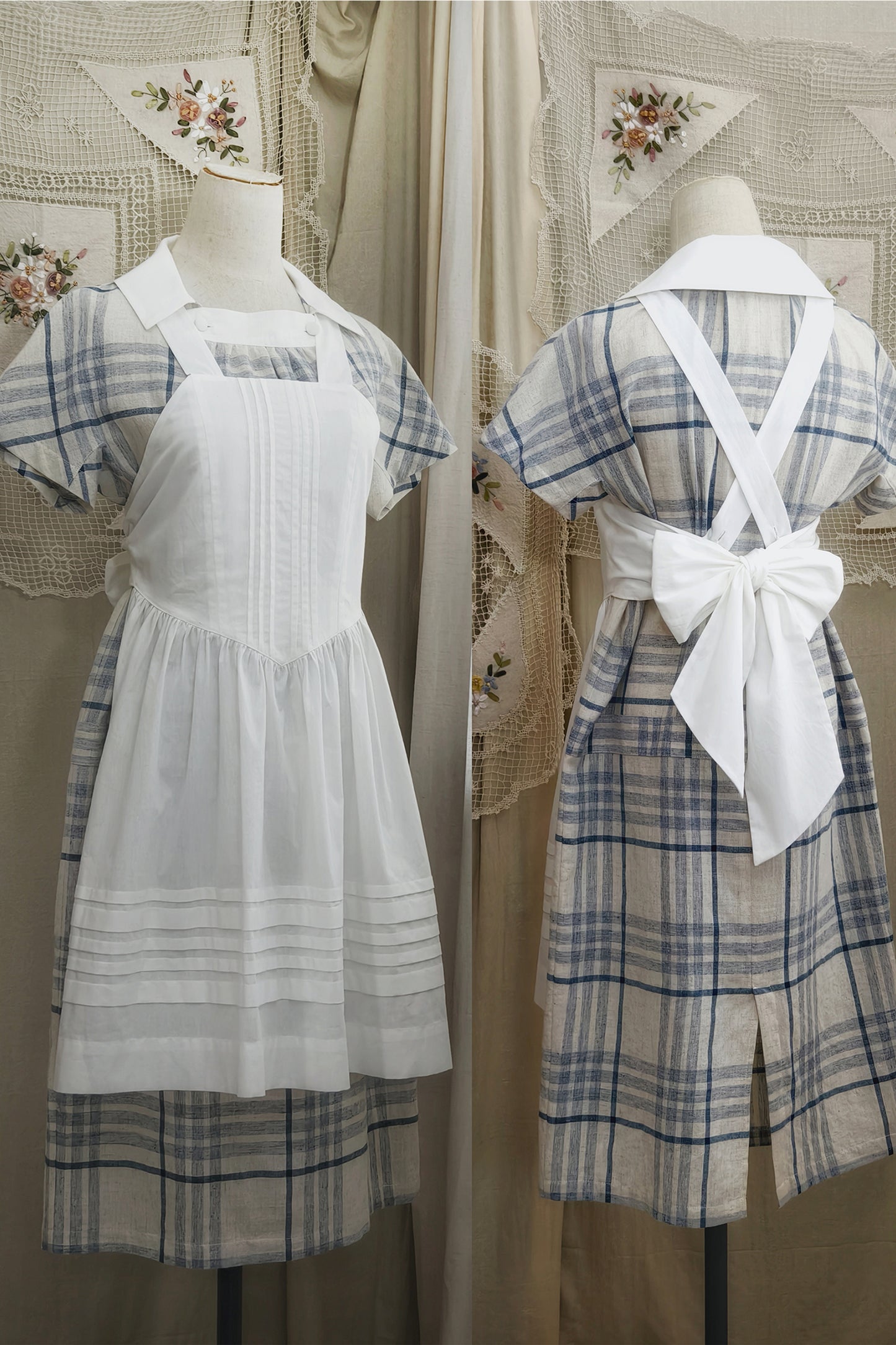 Birch Song エプロン(ショート丈・Mサイズ)【mukumuro】