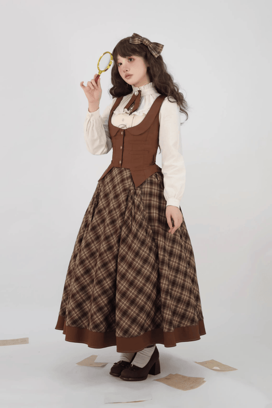 【受注予約~2/2】Vintage Clock スカート・ベスト【Cyan】