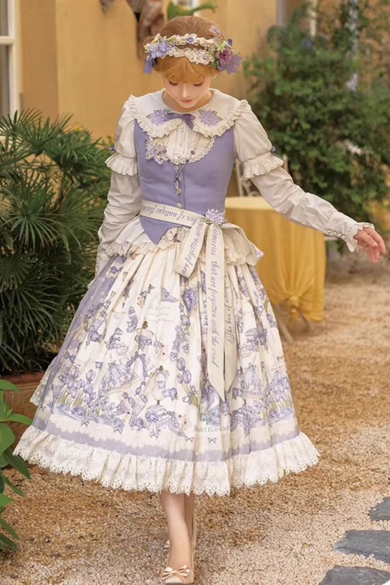 【受注予約~4/13】紫藤回顧録 スカート【南笙阁】