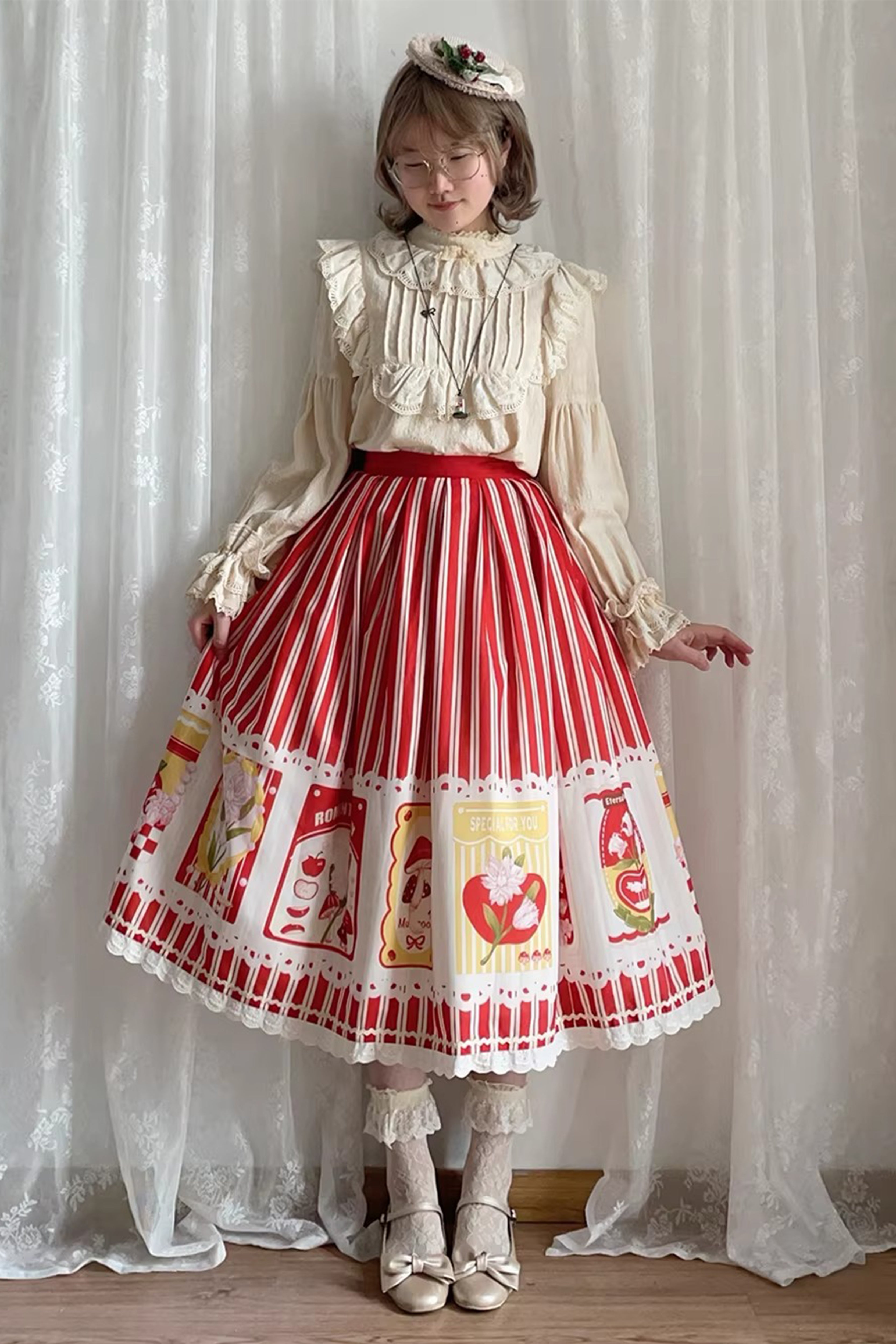 エペティス　epetice ロングスカート　ピンク　L ヂェン先生の日常着｜薄地ロングスカート コーラルピンク