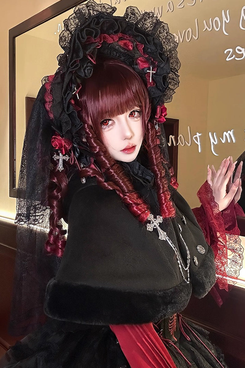 【受注予約~12/8】Black Mist Feast ブラウス・ケープ【双生小熊】