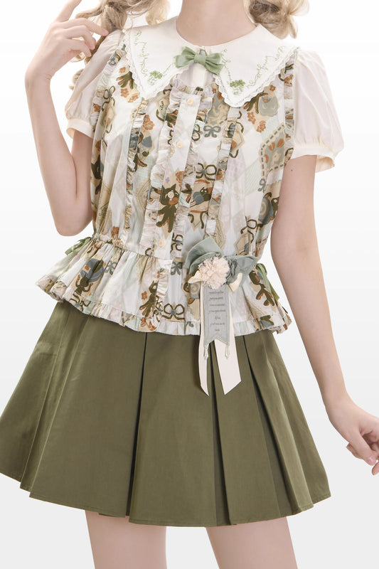 Cat Afternoon Tea ノースリーブトップス【FrogicStudio】