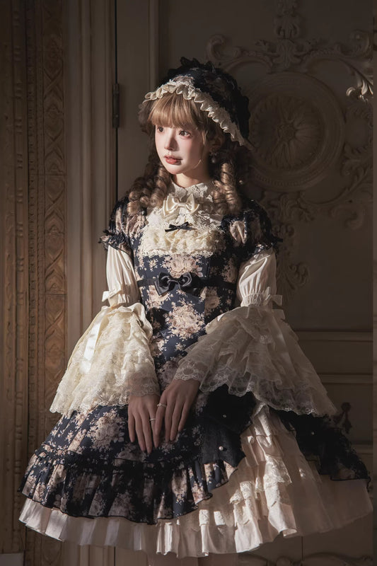 【受注予約~2/15】Black Rose ブラウス【LittlePlum】