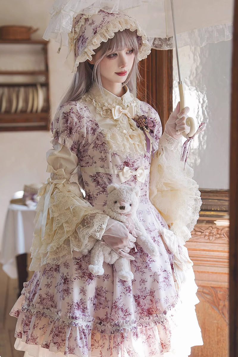 【受注予約~2/15】Black Rose ブラウス【LittlePlum】