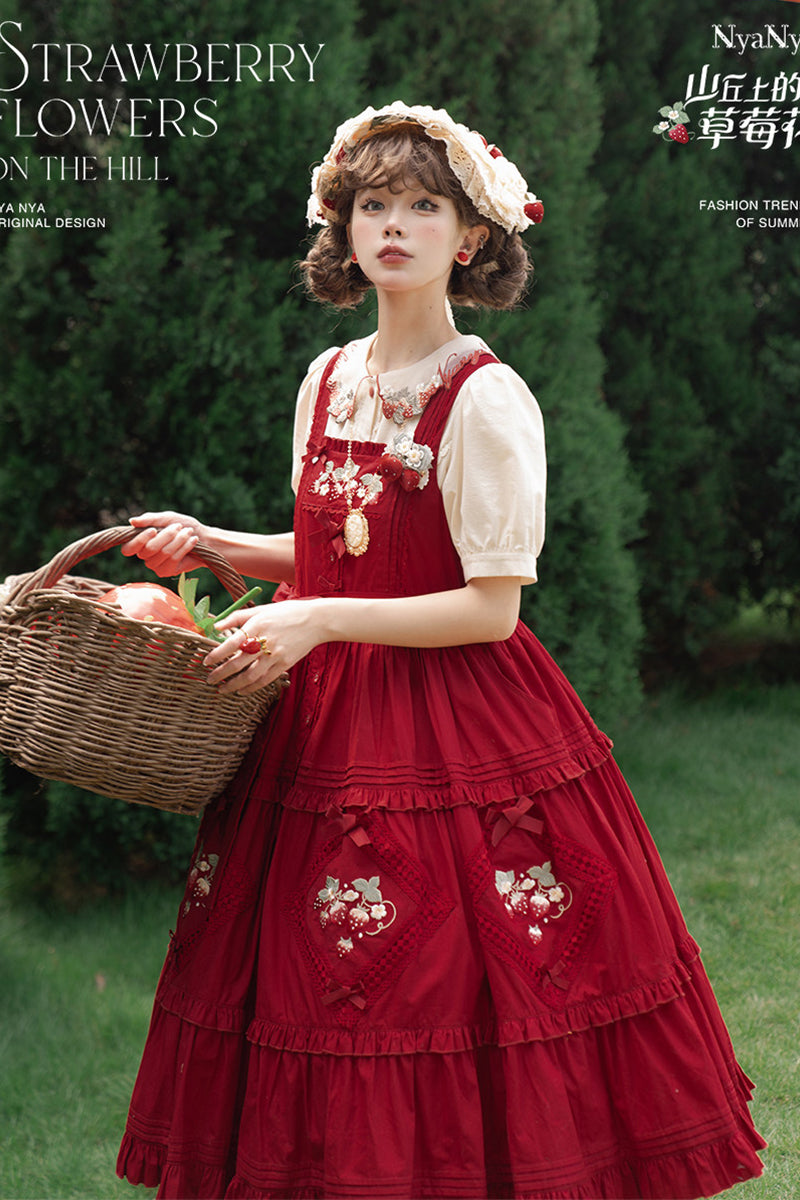 【受注予約~9/21】Strawberry Flowers on the Hill 6.0 ブラウス【NyaNya】