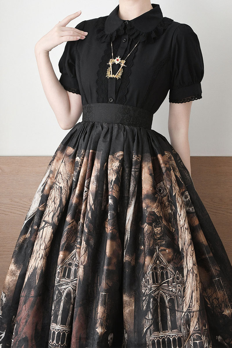 Lily 丸襟半袖ブラウス【MIST】