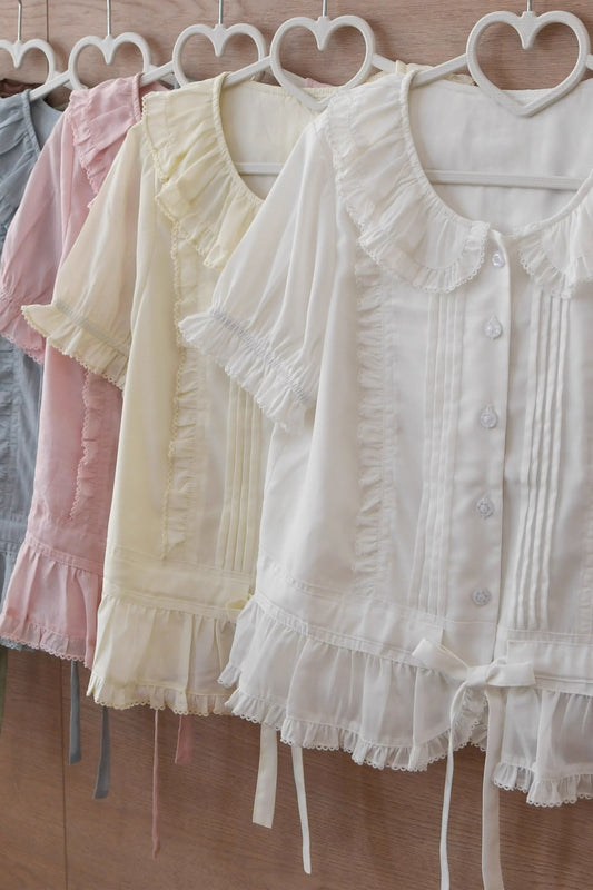 四季春 半袖ブラウス【MIST】