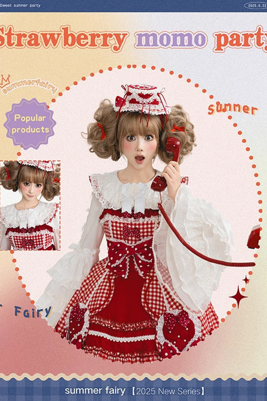 [Pre-orders until August 28th] Strawberry Momo Party Blouse [Midsummer Story]