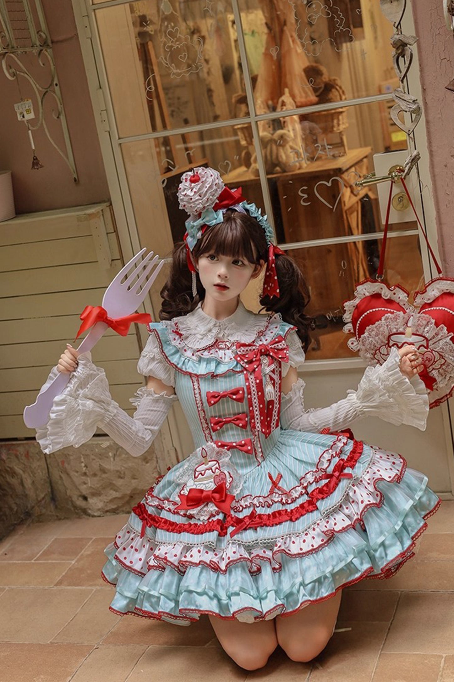 【受注予約~9/25】Eat Cake ブラウス【双生小熊】