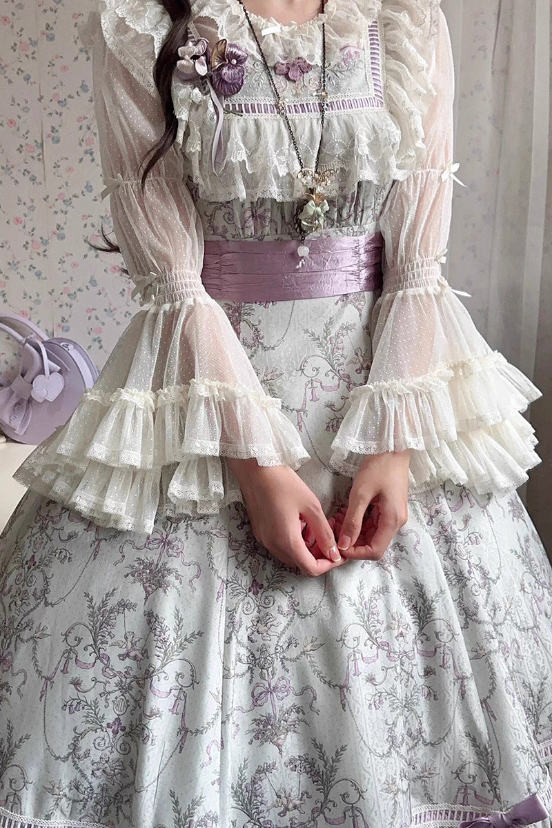 【受注予約~9/11】Angel Flower Wall インナーブラウス【iris de nuit】