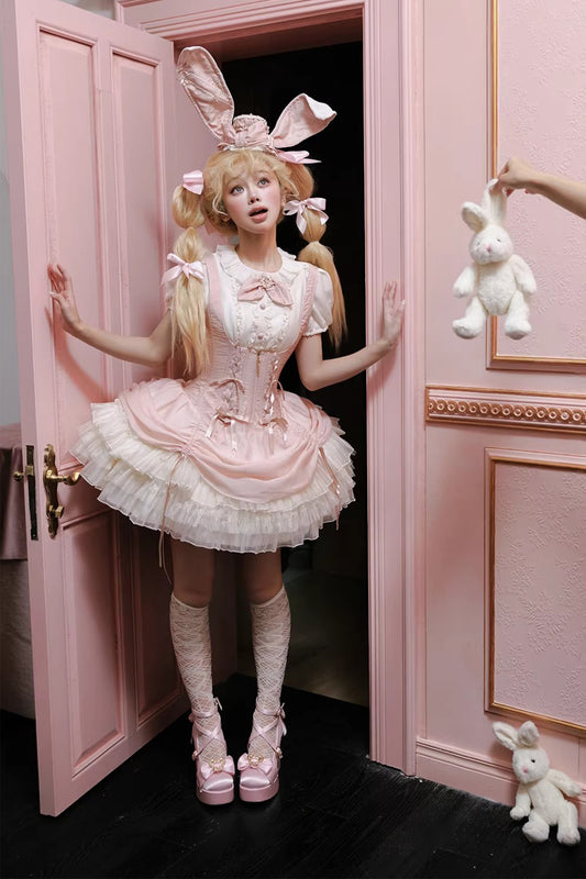 【受注予約~3/8】バニーメイド フルセット(レース襟タイプ)【Caramel Antique】