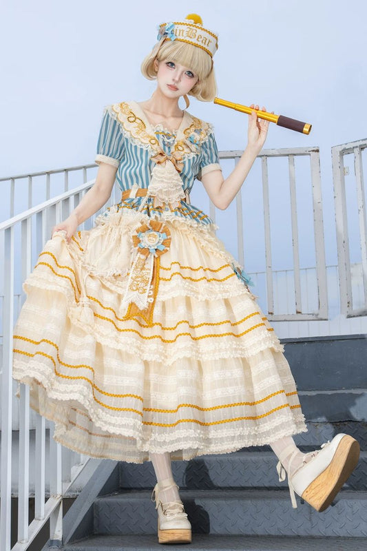 【受注予約~6/28】Antique Sailor Bear トップス・スカート・フルセット【双生小熊】