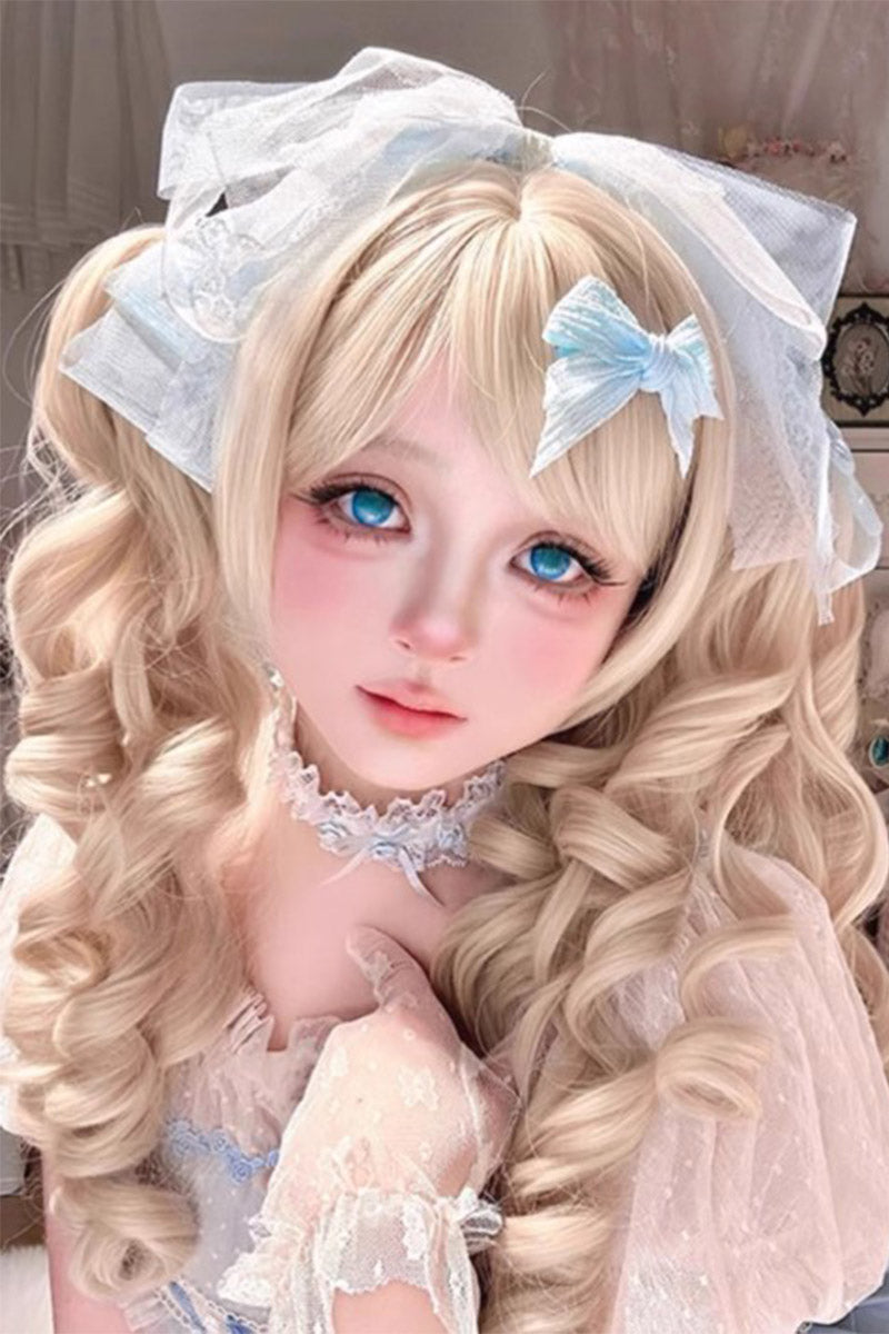 ツインテール縦ロールウィッグ(顔サイドロールなし/43cm)【SINWAVY】